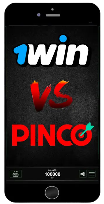 Akıllı telefon ekranında 1win ve Pinco logoları